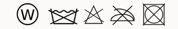 Pflegesymbole für Wollteppiche